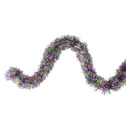 NORTHLIGHT 50' X 3" Tinsel Rainbow Artificial Christmas Garland - Unlit In Silver