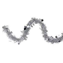 NORTHLIGHT 50' X 2.5" Shiny Tinsel Artificial Christmas Garland - Unlit In Silver