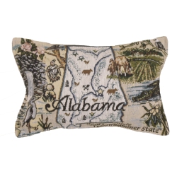 SIMPLY HOME 12" Beige And Alabama Printed Rectangular Throw Pillow In Green