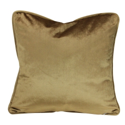 NORTHLIGHT 17" Umber Solid Plush Square Throw Pillow With Piped Edging In Brown