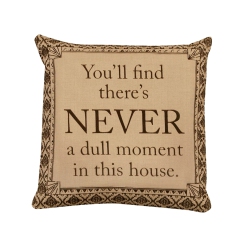 HERITAGE LACE 18" Downton Abbey Life "never A Dull Moment" British Decorative Damask Square Throw Pillow