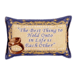 SIMPLY HOME 12" Blue And Entwined Gold Wedding Bands Rectangular Throw Pillow In Yellow
