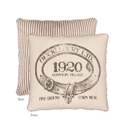 HERITAGE LACE 18" Downton Abbey Village British 1920 Decorative Ticking Stripe Reversible Square Throw Pillow