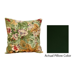 GORDON LIVING 18" Decorative Square Throw Pillow - Dark In Green