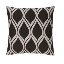 DIVA AT HOME 18"ebony Black And Crisp Clean Contemporary Woven Decorative Throw Pillow - Poly Filled In White