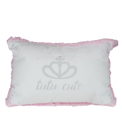 ROMAN 17.5" Ballerina Glittered Tutu Cute Rectangular Throw Pillow In Pink