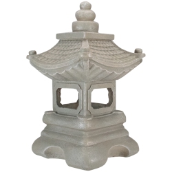NORTHLIGHT 13.5" Dark Pagoda Outdoor Garden Statue In Gray