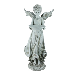 ROMAN 17.75" Joseph's Studio Inspirational Angel Decorative Outdoor Bird Feeder Garden Statue