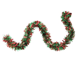 NORTHLIGHT 50' X 3" And Green Wide Cut 6-Ply Artificial Christmas Garland - Unlit In Red