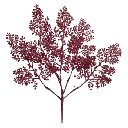 NORTHLIGHT 18" Deep Glittered Leaves Artificial Christmas Spray In Pink