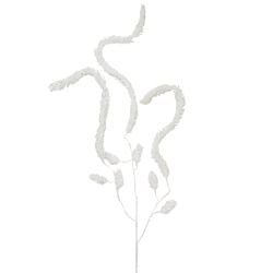 NORTHLIGHT 52" And Silver Glittered Weeping Christmas Pine Spray In White