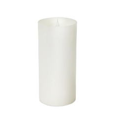MELROSE 9" Battery Operated Solid Flameless Led Pillar Candle With Moving Flame In White