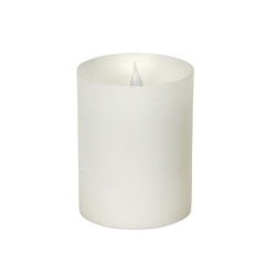 MELROSE 5.25" Battery Operated Flameless Wax Led Pillar Candle With Moving Flame In White