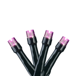 BRITE STAR 20 Battery Operated Pink Led Christmas Micro Light Set - 7.25 Ft Wire In Green