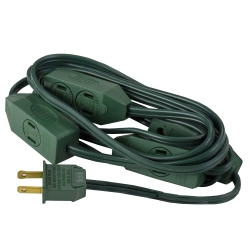 NORTHLIGHT 9Ft Indoor Extension Power Cord With 9-Outlets And Foot Switch In Green