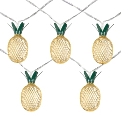 NORTHLIGHT 10 B/o Led Warm Pineapple Christmas Lights - 3' Clear Wire In White