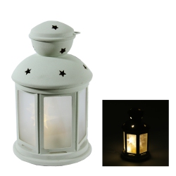 S4 LIGHTS 8" Battery Operated Led Lighted Invisilite Holographic Star Christmas Lantern - Warm Lights In White