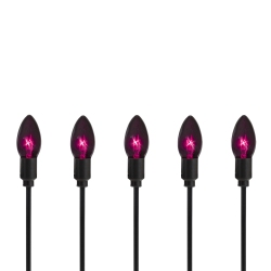 NORTHLIGHT Set Of 10 Purple C9 Bulb Halloween Pathway Markers - 8.75Ft Wire In Black