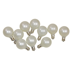 NORTHLIGHT Pack Of 10 Pearl G50 Globe Replacement Christmas Bulbs In White