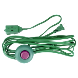 NORTHLIGHT 15' Indoor Power Extension Cord With 3-Outlets And Foot Switch In Green
