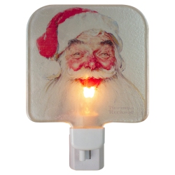 NORTHLIGHT 6" Norman Rockwell 'santa Claus' Glass Christmas Night Light