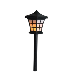 GERSON 19" Black And Led Lantern Style Solar Powered Lighted Pathway Marker In White