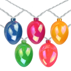 NORTHLIGHT 10-Count Pearl Multi-Colored Easter Egg String Light Set, 7.25Ft Wire In White