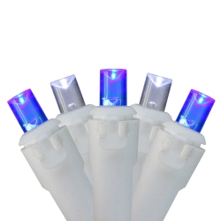 NORTHLIGHT 50 And White Led Wide Angle Christmas Lights - 16.25 Ft White Wire In Blue