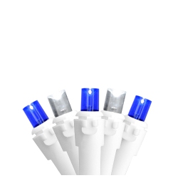 NORTHLIGHT 100 And Pure White Led Wide Angle Icicle Christmas Lights - 5.5 Ft White Wire In Blue