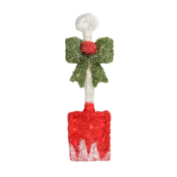 ALGER 32" Lighted Tinsel Snow Shovel With Bow Christmas Window Decoration