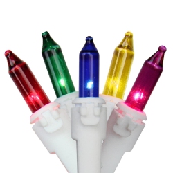 NORTHLIGHT 50-Count And Green Mini Icicle Christmas Light Set - 2.5Ft White Wire In Red