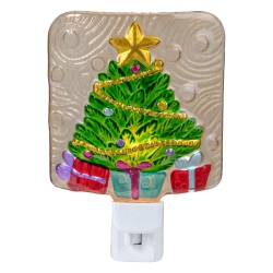 NORTHLIGHT 4" And Gold Christmas Tree Night Light In Green