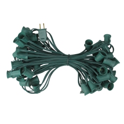 NORTHLIGHT 50' Commercial C9 Christmas Light Socket Set In Green