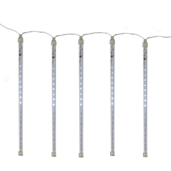 NORTHLIGHT Set Of 10 Transparent Dripping Icicle Snowfall Christmas Light Tubes - 14 Ft Clear Wire