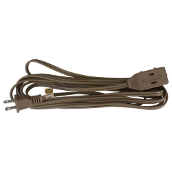 NORTHLIGHT 15' Indoor Power Extension Cord With 3-Outlets And Safety Lock In Brown