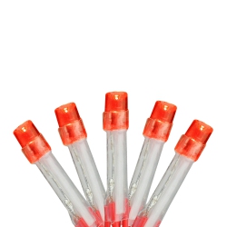 BRITE STAR 15 Battery Operated Orange Led Mini Christmas Lights - 4.8 Ft Wire In Red