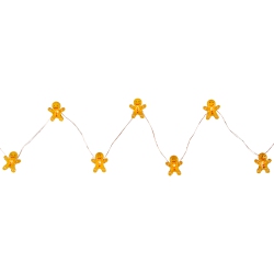 NORTHLIGHT 10-Count Led Mini Gingerbread Men Christmas Fairy Lights, 5.25Ft, Copper Wire