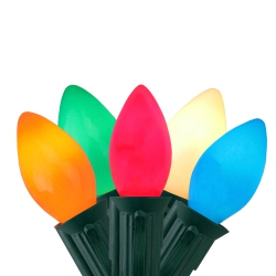 NORTHLIGHT 25-Count Multi-Color C7 Mini Christmas Light Set, 24Ft Wire In Green