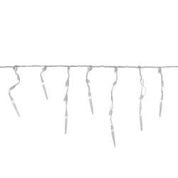 BRITE STAR 60 Led Icicle Mini Christmas Lights - 5.75 Ft Wire In White