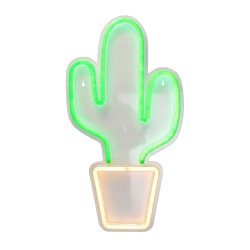 NORTHLIGHT 18.5" Cactus Led Neon Style Wall Sign In Green