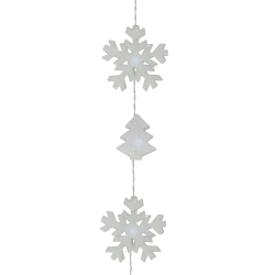 KAEMINGK Set Of 12 Battery Operated Led Snowflake And Tree Christmas Lights - Clear Wire