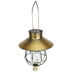 NORTHLIGHT 9" Bronze Outdoor Hanging Solar Lantern With Handle
