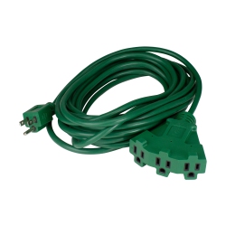 NORTHLIGHT 25' 3-Prong Outdoor Extension Power Cord With Fan Style Connector In Green