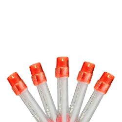 BRITE STAR 15 Battery Operated Orange Led Micro Wide Angle Mini Christmas Lights - 4.8 Ft Wire In Red