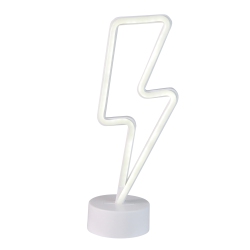 NORTHLIGHT 11.5" Battery Operated Neon Style Led Lightening Bolt Table Light In White