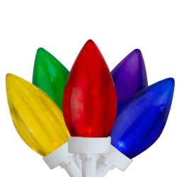 NORTHLIGHT 25 Count Multi-Color Led C9 Christmas Lights, 16 Ft Wire In White