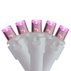 BRITE STAR Set Of 70 Pink Led Wide Angle Icicle Christmas Lights - 6Ft Wire In White