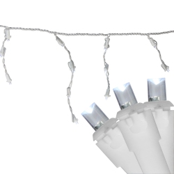 NORTHLIGHT 100 Led Wide Angle Christmas Icicle Lights - 5.5 Ft Wire In White