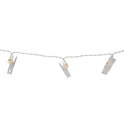 NORTHLIGHT 15-Count Clothes Pin Photo Holding Led Patio String Lights - Warm In White
