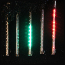 KURT ADLER Snowfall - Set Of 5 Single-Sided 7" Led Christmas Icicle Light Tubes - Multi